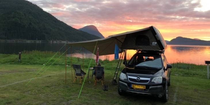 Nederland daktent Femkes RonReizen sunset