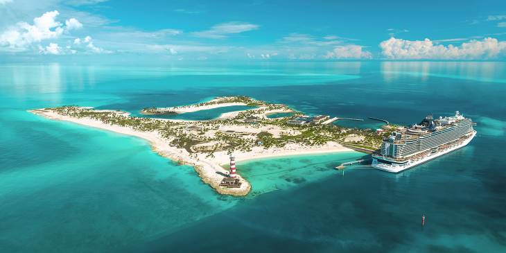 Prive eiland van MSC in de Bahama's