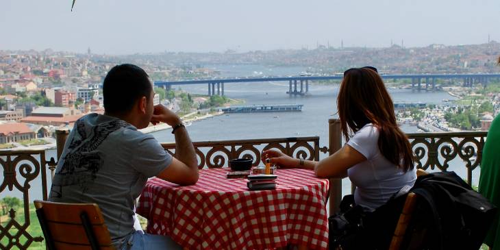 Uitkijken over de Bosporus.