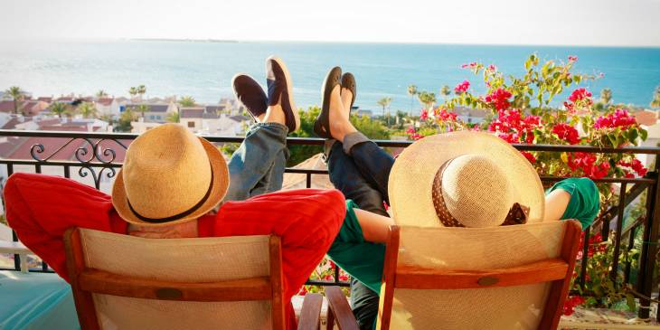 Stel op balkon in Spanje